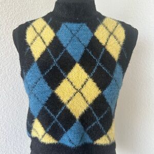 LA Hearts - Argyle Sweater vest - size Small